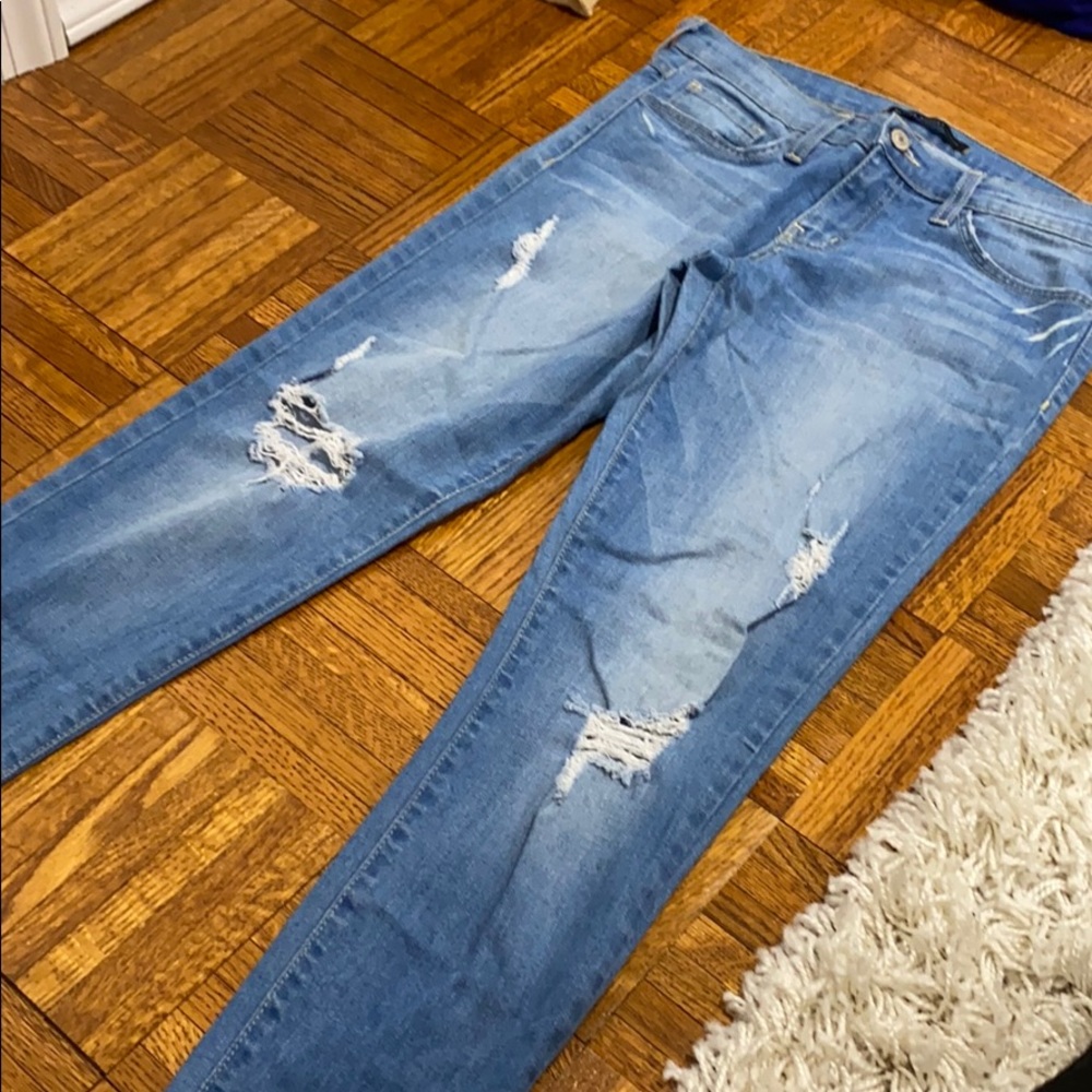 Flying money ripped skinny jeans